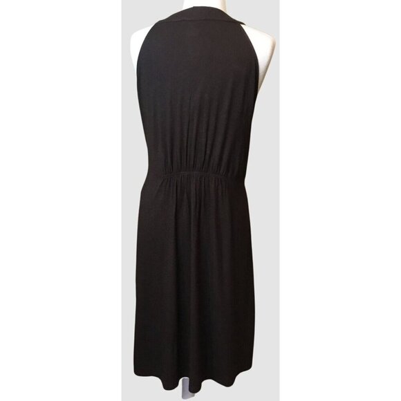 MixIt Sleeveless Deep V Neck Gathered Waist Embellished Brown Soft Knit Dress 16 - Picture 6 of 10